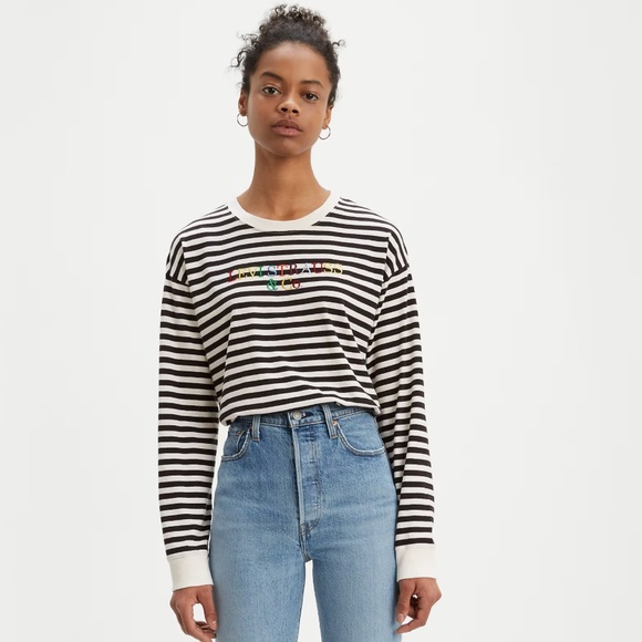 Levi’s | Graphic Striped Long Sleeve Shirt | S - Picture 3 of 4